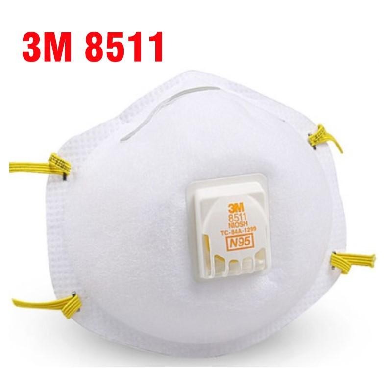 附發票 3M 8511防護口罩 N95等級氣閥口罩 細微粉塵 新加坡製 頭帶式 10個/盒《JUN EASY》-細節圖2
