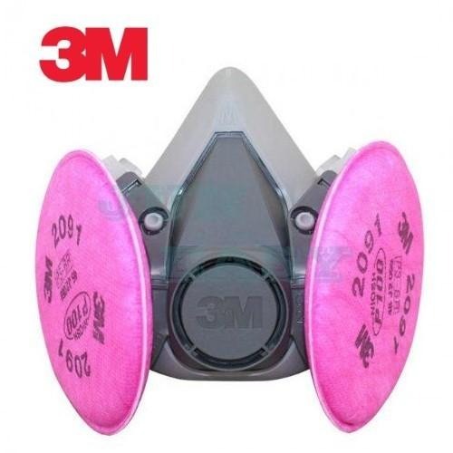 3M 6200防毒面具+2091 P100防塵濾棉 粉塵、煤塵、鐵礦石粉塵、棉塵防塵套裝組《JUN EASY》-細節圖2