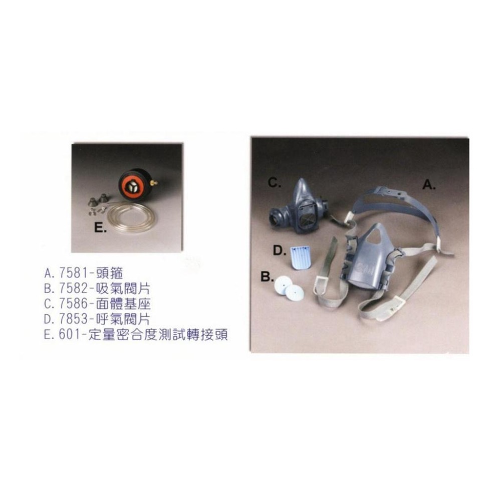3M 7581鬆緊頭帶 原廠公司貨 更換配件 適用7501 7502 7503半面雙罐式防毒面具使用-細節圖2