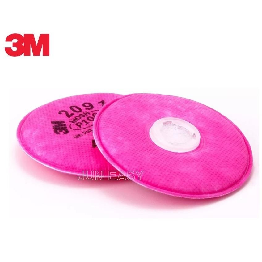 附發票 3M 2091 P100過濾棉 防毒面具 防粉塵 煤塵 棉塵 呼吸防護 濾棉片《JUN ESAY》-細節圖2