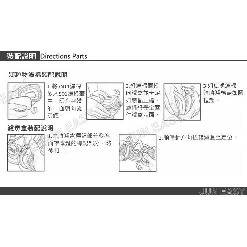3M 6005甲醛濾毒罐 呼吸防護 防毒面具 濾罐 (2入/包) 《JUN EASY》-細節圖3