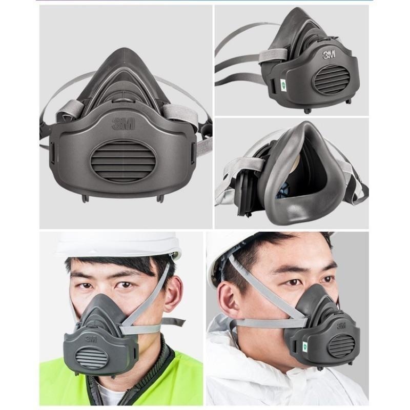 附發票 3M 3200防毒面具+3700濾棉盒+3744CN有機氣體異味活性碳粉塵濾棉片 一組《JUN EASY》-細節圖4