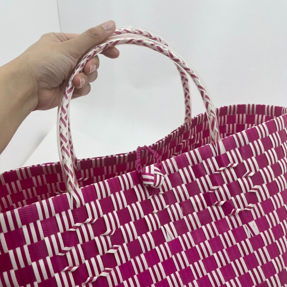 ❮近新39折❯ 日本 LIZ LISA 編織袋 環保袋 手提購物袋 磅數高 厚提袋 環保袋 購物袋 收納袋 便當袋 袋子-細節圖4