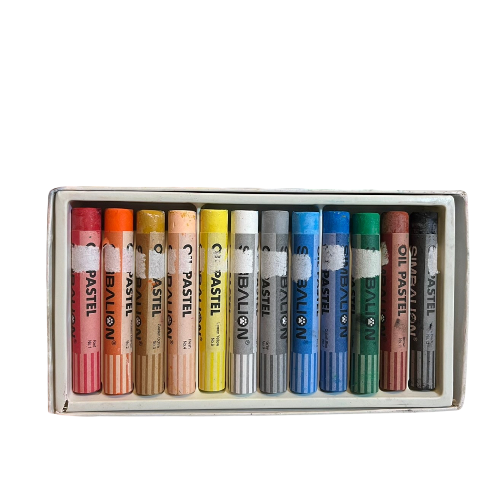 ❮二手❯ SIMBALION 雄獅 12色 COLORS  OIL PASTELS  粉蠟筆  大支 蠟筆 粉彩筆 美術-細節圖2