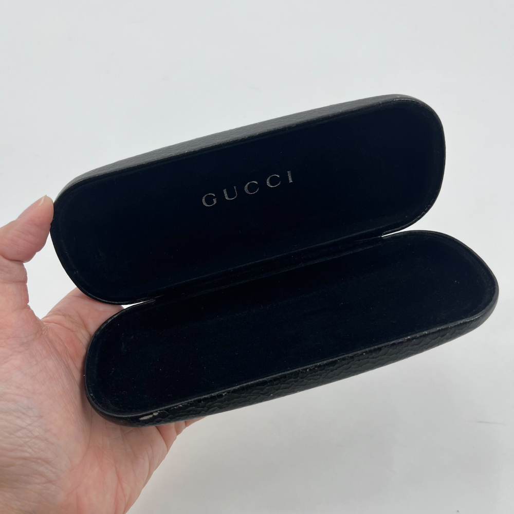 ❮二手❯ 義大利 GUCCI 古馳 原廠正版 皮革壓紋 眼鏡盒 vintage 太陽鏡盒 Guccio Gucci-細節圖7