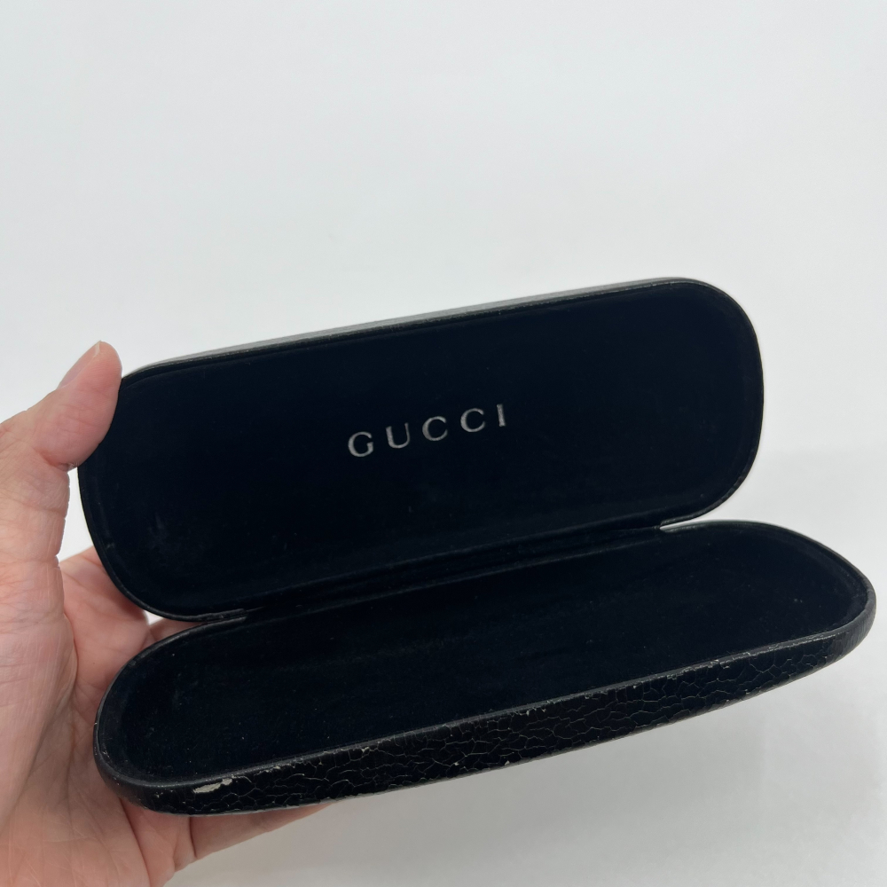❮二手❯ 義大利 GUCCI 古馳 原廠正版 皮革壓紋 眼鏡盒 vintage 太陽鏡盒 Guccio Gucci-細節圖9