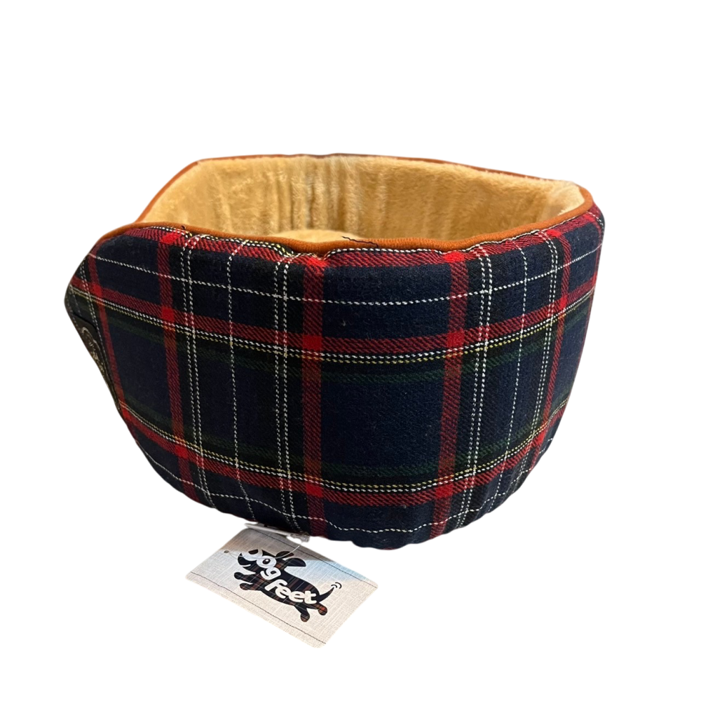 ❮全新❯ Dogfeet 暖呼呼圓型冬床 經典紅格紋 寵物床 狗床 貓床 耐髒耐磨 不易沾灰塵 布料耐受度高更耐磨-細節圖5