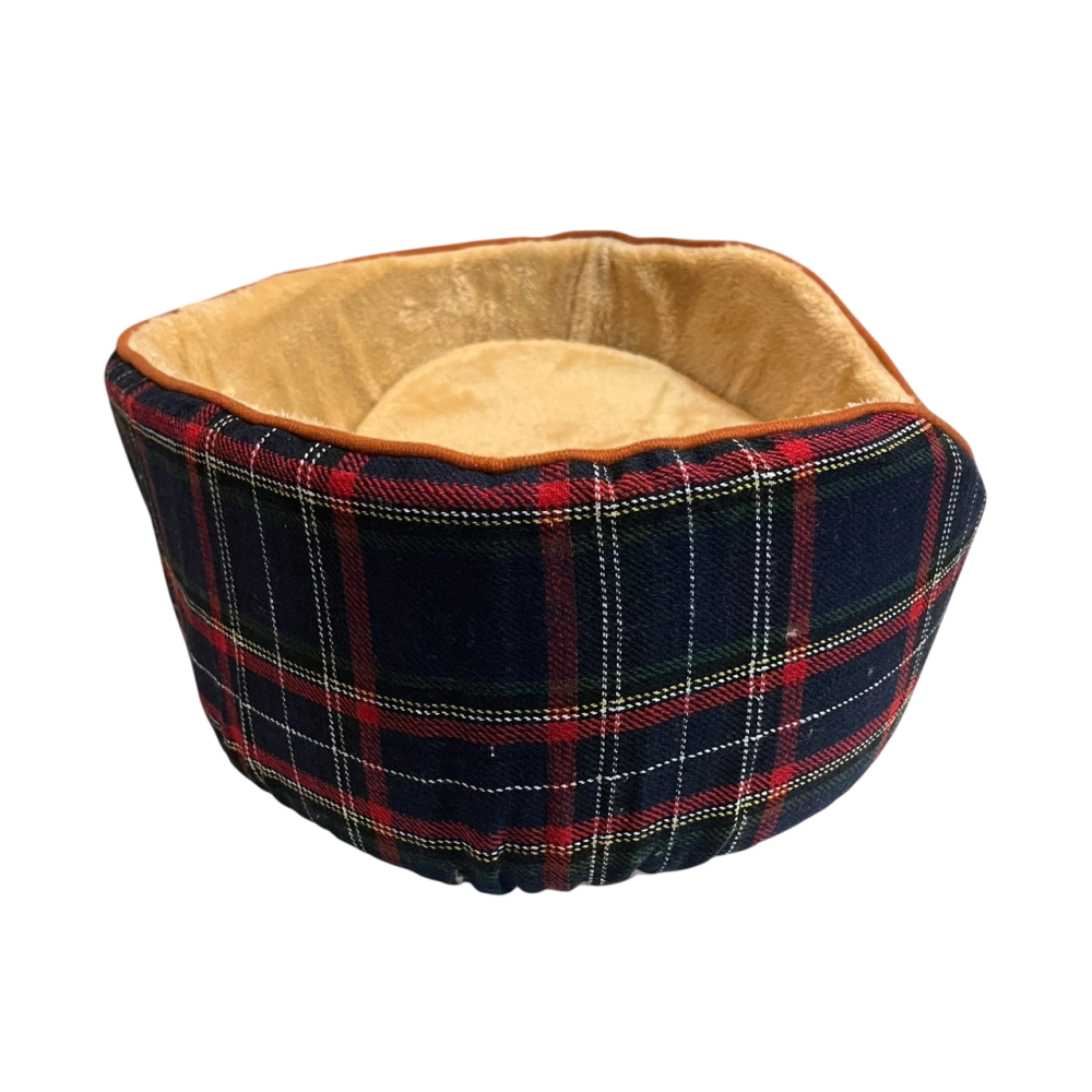 ❮全新❯ Dogfeet 暖呼呼圓型冬床 經典紅格紋 寵物床 狗床 貓床 耐髒耐磨 不易沾灰塵 布料耐受度高更耐磨-細節圖7