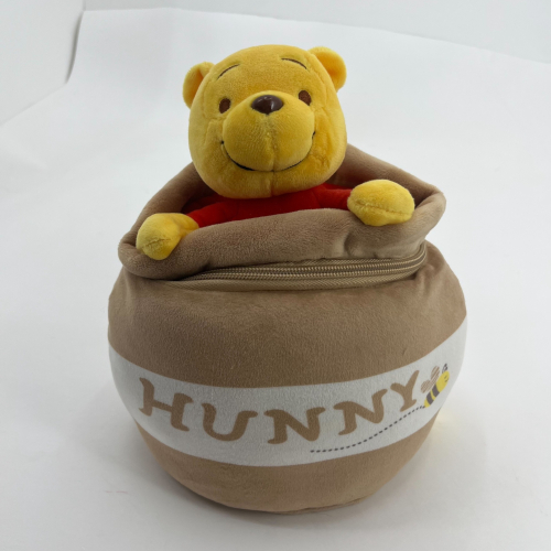 ❮二手❯ 日本 Winnie the Pooh 小熊維尼盒置物盒 小熊維尼毛絨置物盒 拉鍊盒 收納 置物 毛絨置物盒