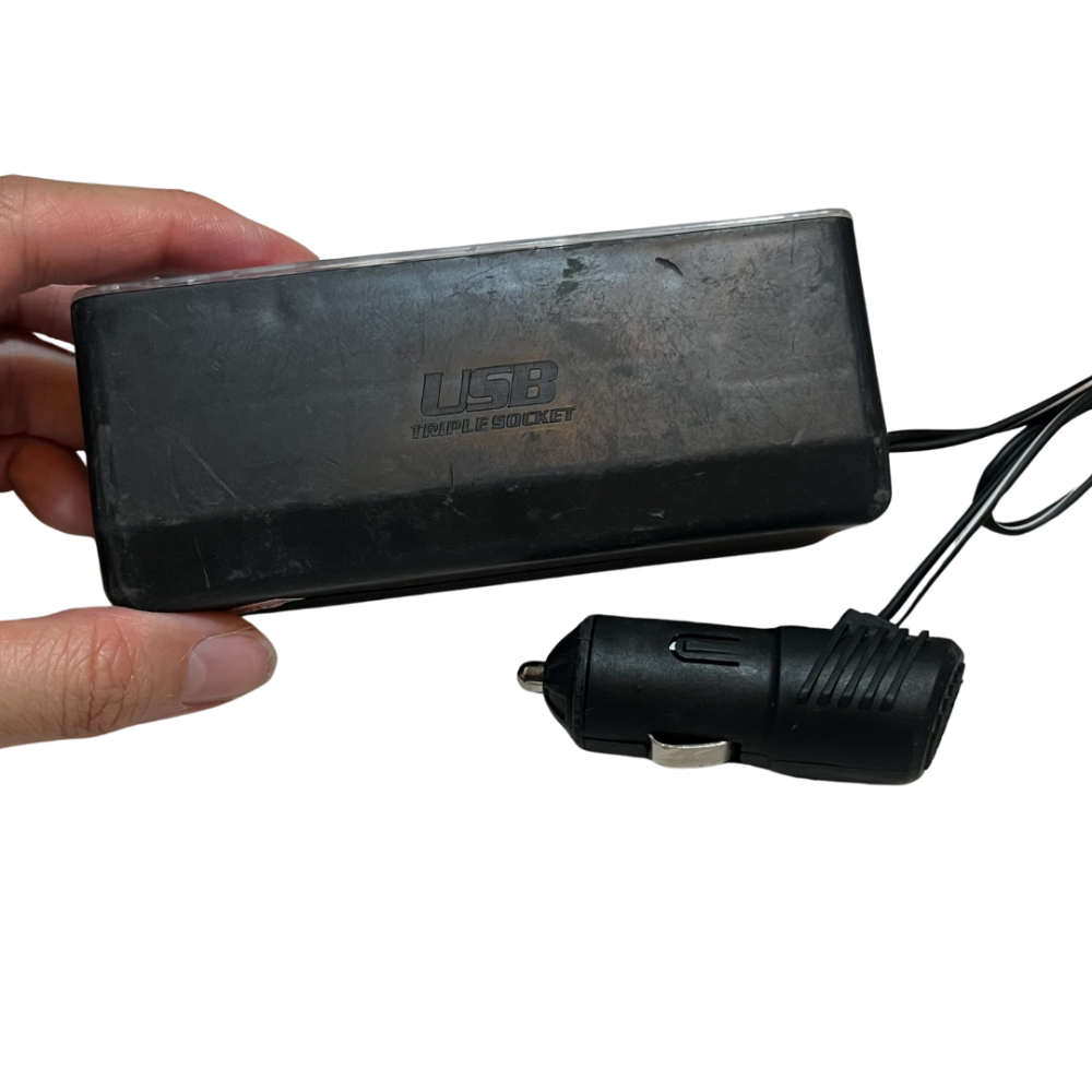 ❮二手❯ WirePRO 汽車電源擴充座 USB充槽+3孔擴充槽 車充 USB點菸器電源擴充 充電線 充電器 汽車專用-細節圖2