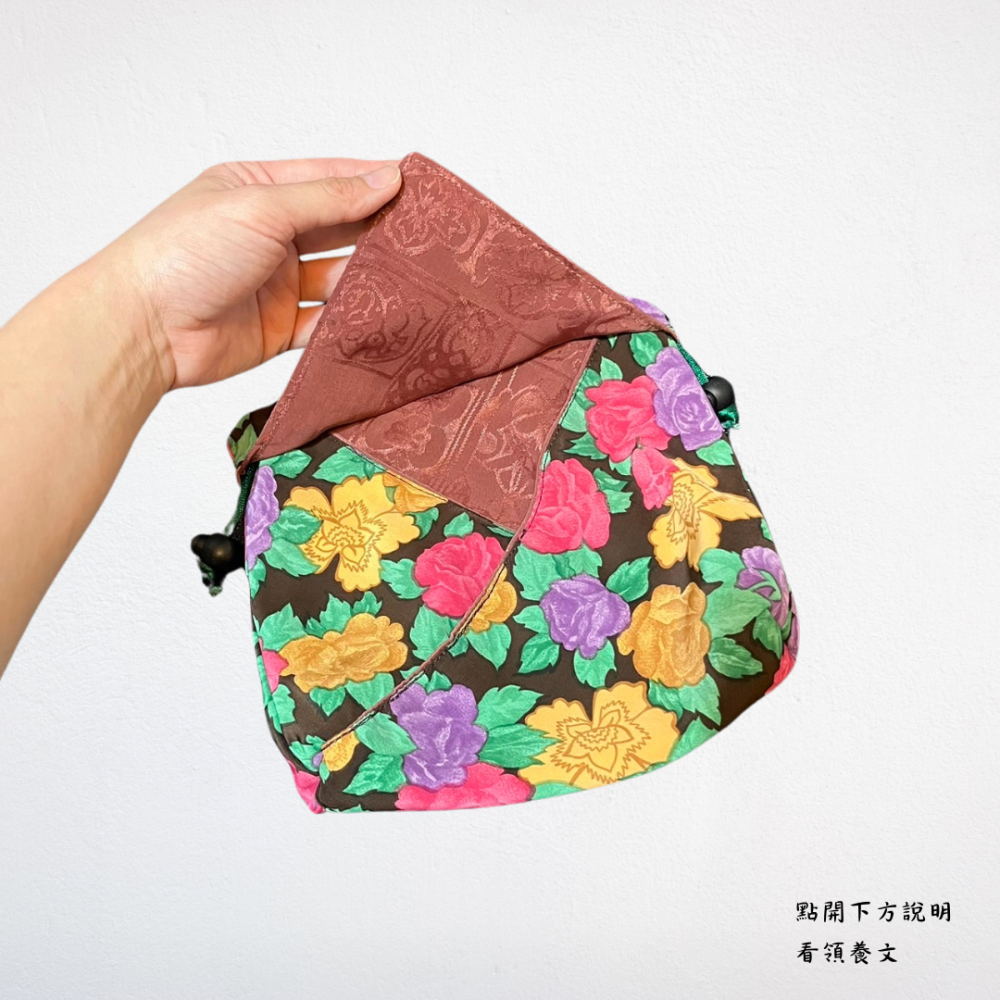 ❮二手❯ 日本 livework 手作雙面收納袋 衛生棉袋 衛生紙袋 收納袋 錢包 袋子 環保袋 置物袋 布袋 小袋子-細節圖7