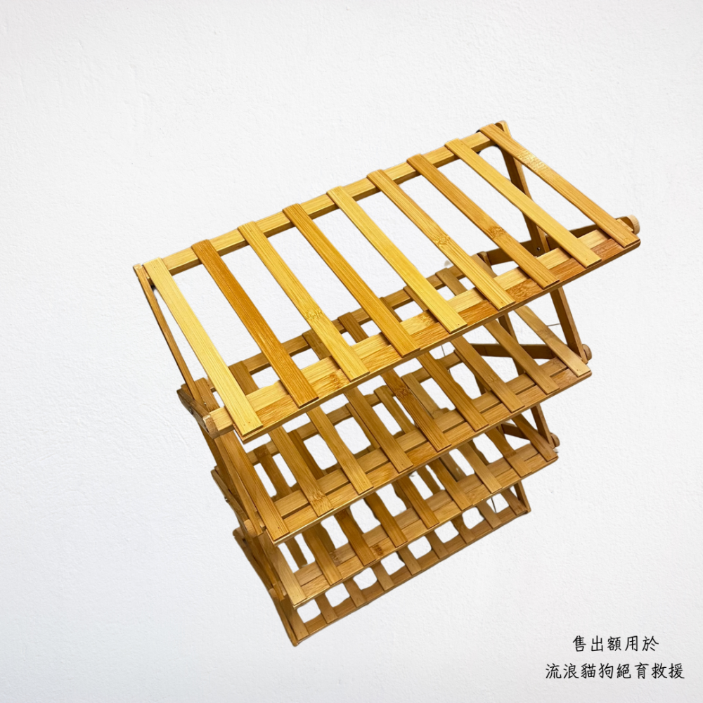 ❮二手❯ Chill Outdoor 免安裝 竹製折疊 4層置物架 竹製置物架 收納架 五層架 收納層架 露營-細節圖5