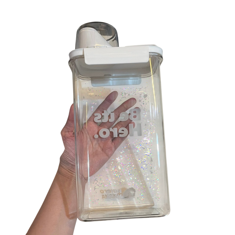 ❮二手❯ HeroMama 飼料保鮮桶 2.3L 五穀雜糧透明分裝罐分隔儲存罐 大容量儲物罐 防蟲防潮保鮮 密封罐-細節圖3