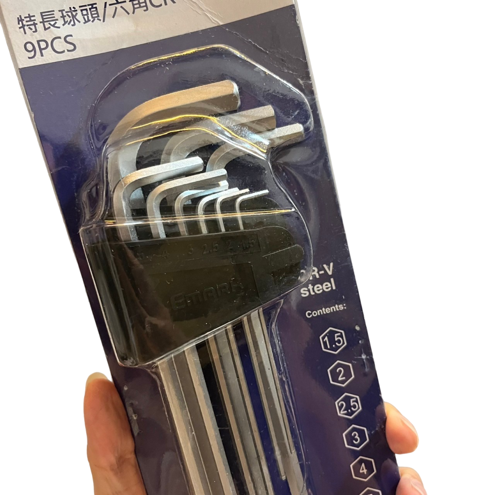 ❮全新❯ 特力屋 B&Q 特長球頭/六角CRV六角扳手9PCS 特長球頭六角CRV六角扳手 扭力大使用更省力 便利快速-細節圖3