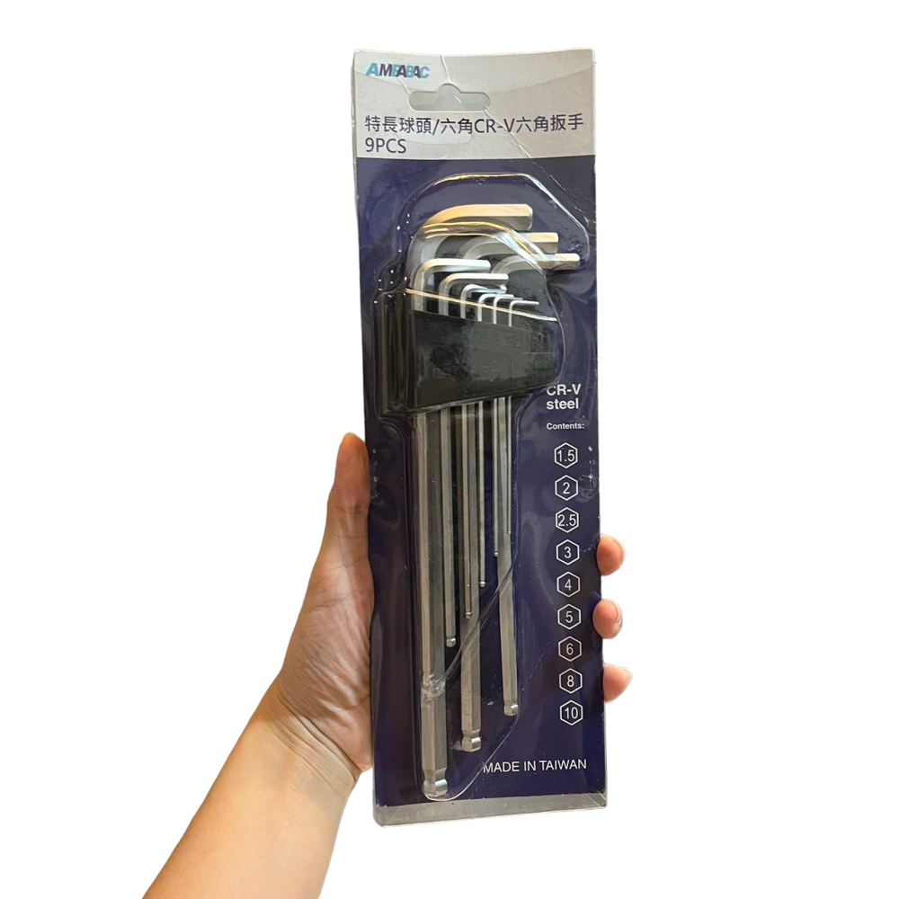 ❮全新❯ 特力屋 B&Q 特長球頭/六角CRV六角扳手9PCS 特長球頭六角CRV六角扳手 扭力大使用更省力 便利快速-細節圖4