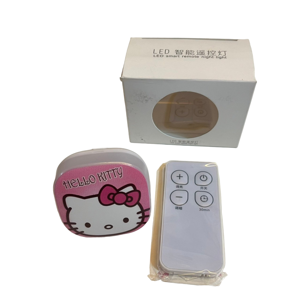 ❮全新❯ 日本 Hello Kitty 凱蒂貓 遙控式 LED智慧遙控燈 小夜燈 遙控器 牆插小夜燈 遙控-細節圖2