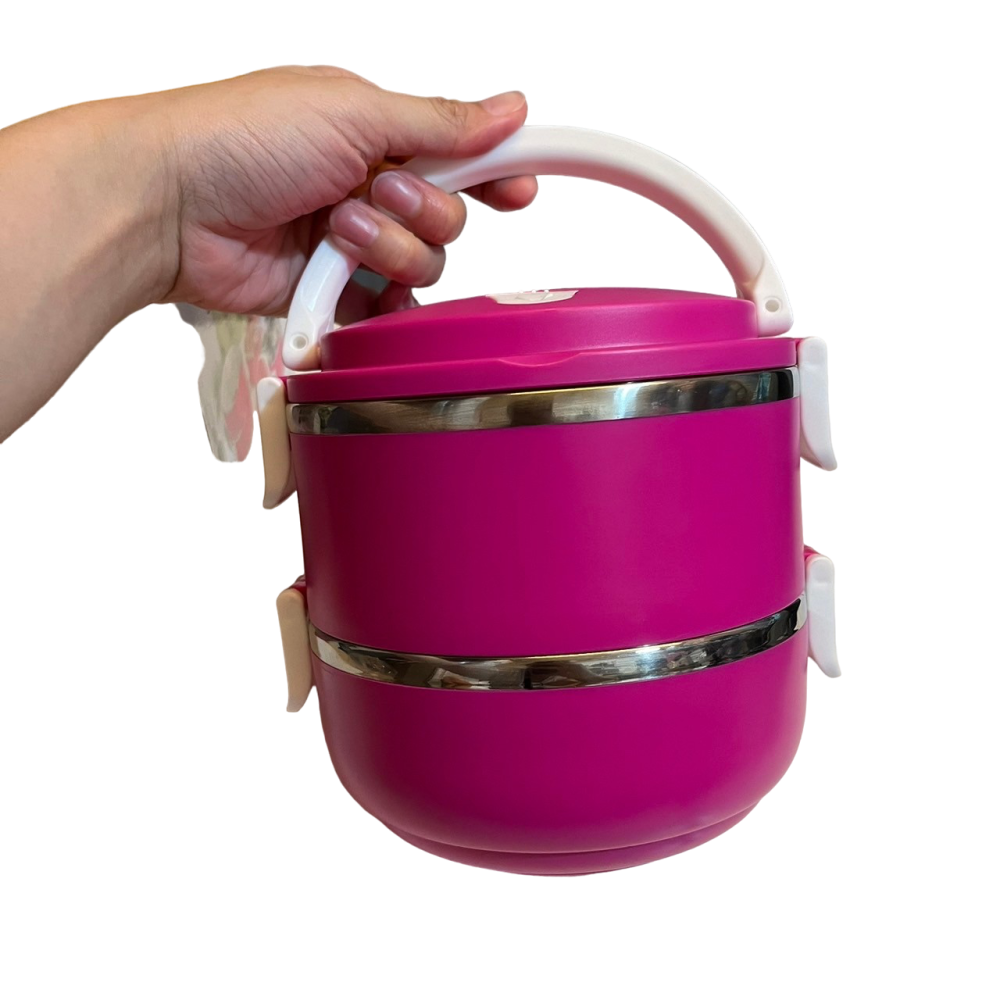 ❮全新❯ 義大利 FRANCASINO 弗南希諾 圓形兩層隔熱餐盒 保鮮盒 便當盒 保溫 保冷 露營野餐盒-細節圖5