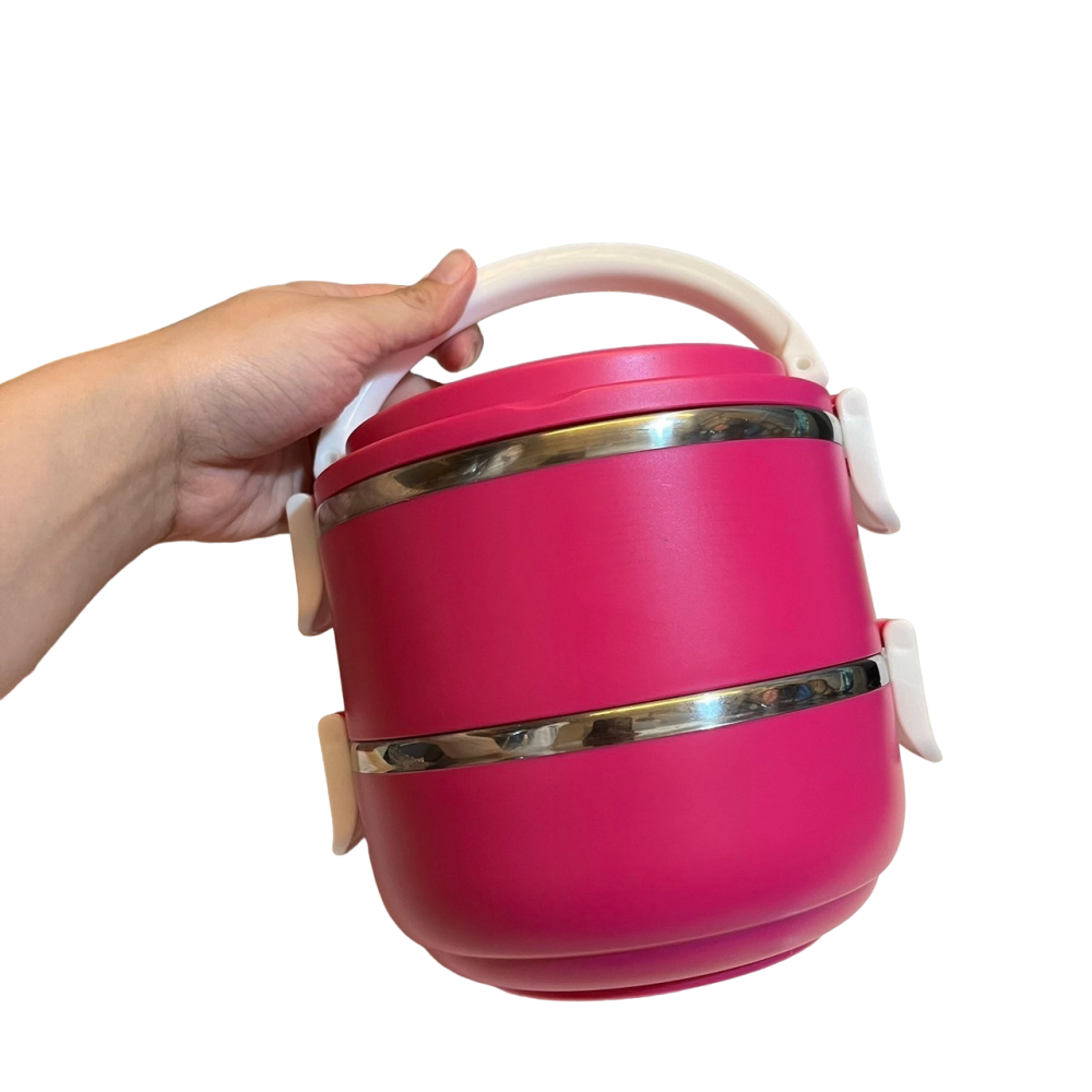 ❮全新❯ 義大利 FRANCASINO 弗南希諾 圓形兩層隔熱餐盒 保鮮盒 便當盒 保溫 保冷 露營野餐盒-細節圖7