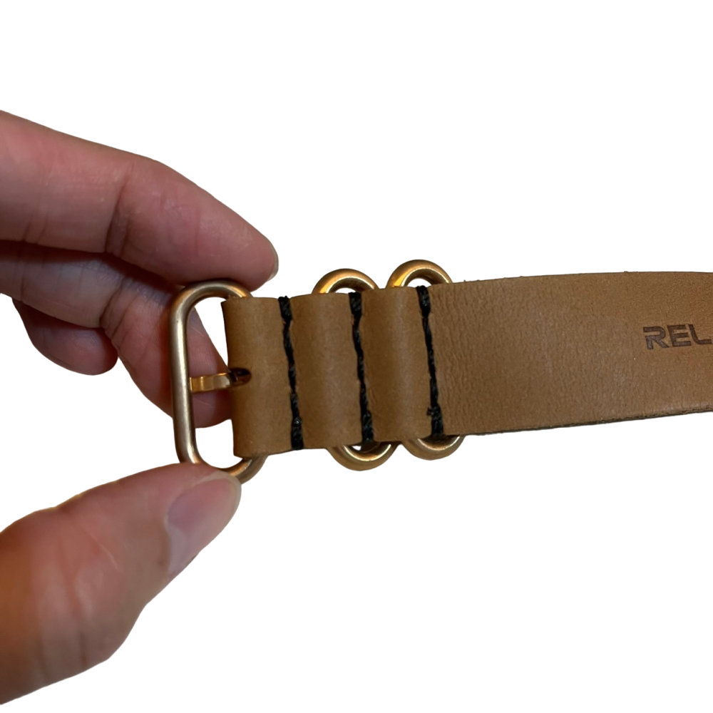 ❮近新❯ RELAX TIME 真皮錶帶 咖啡色玫瑰金扣 22mm 適用於RT-61 玫瑰金系列機械錶款 法柏鐘錶-細節圖2