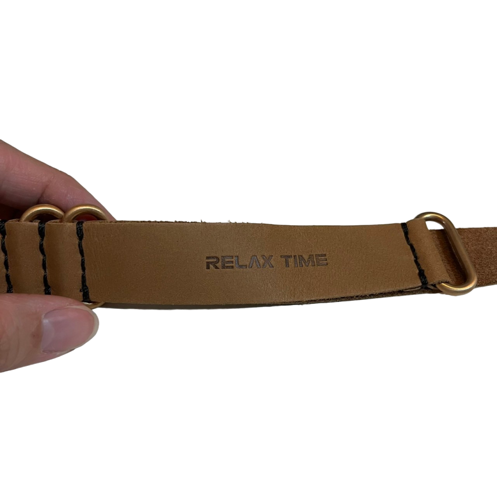 ❮近新❯ RELAX TIME 真皮錶帶 咖啡色玫瑰金扣 22mm 適用於RT-61 玫瑰金系列機械錶款 法柏鐘錶-細節圖3