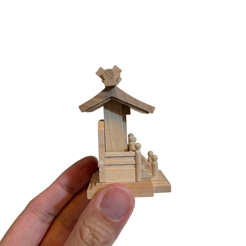 ❮近新❯ 日本 めいじじんぐう 明治神宮 學業成就 神殿御守 神社模型 木製神社 迷你神社 木製迷你神社-細節圖3