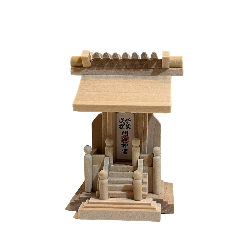 ❮近新❯ 日本 めいじじんぐう 明治神宮 學業成就 神殿御守 神社模型 木製神社 迷你神社 木製迷你神社-細節圖8