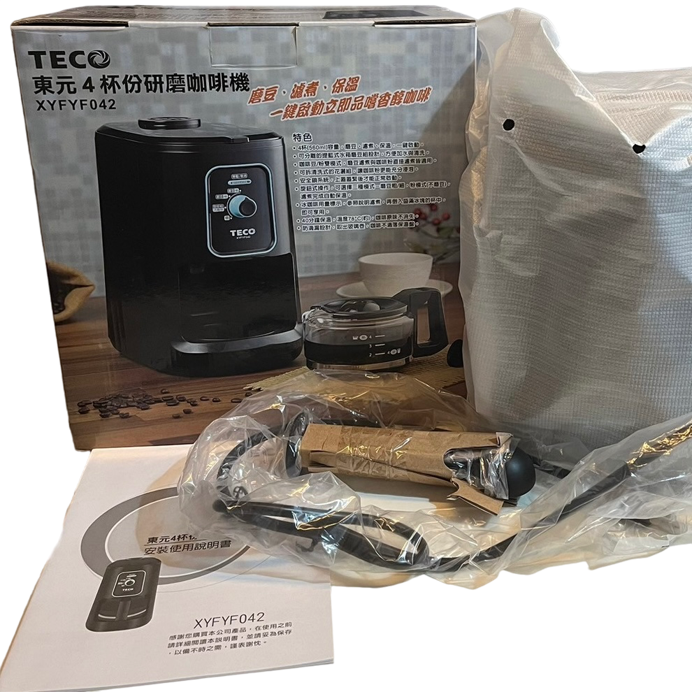 ❮全新❯ TECO 東元 4杯份研磨咖啡機 XYFYF042 磨豆粗 細2段選擇 可加咖啡粉直接濾煮 咖啡機-細節圖7