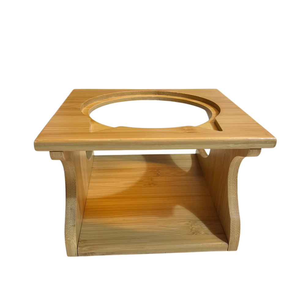 ❮二手❯ 日本 Limmby 寵物碗架 符合人體工學的陶瓷寵物食盆 帶有竹製框架 貓碗架 加高餵食碗 容量 250ml-細節圖3