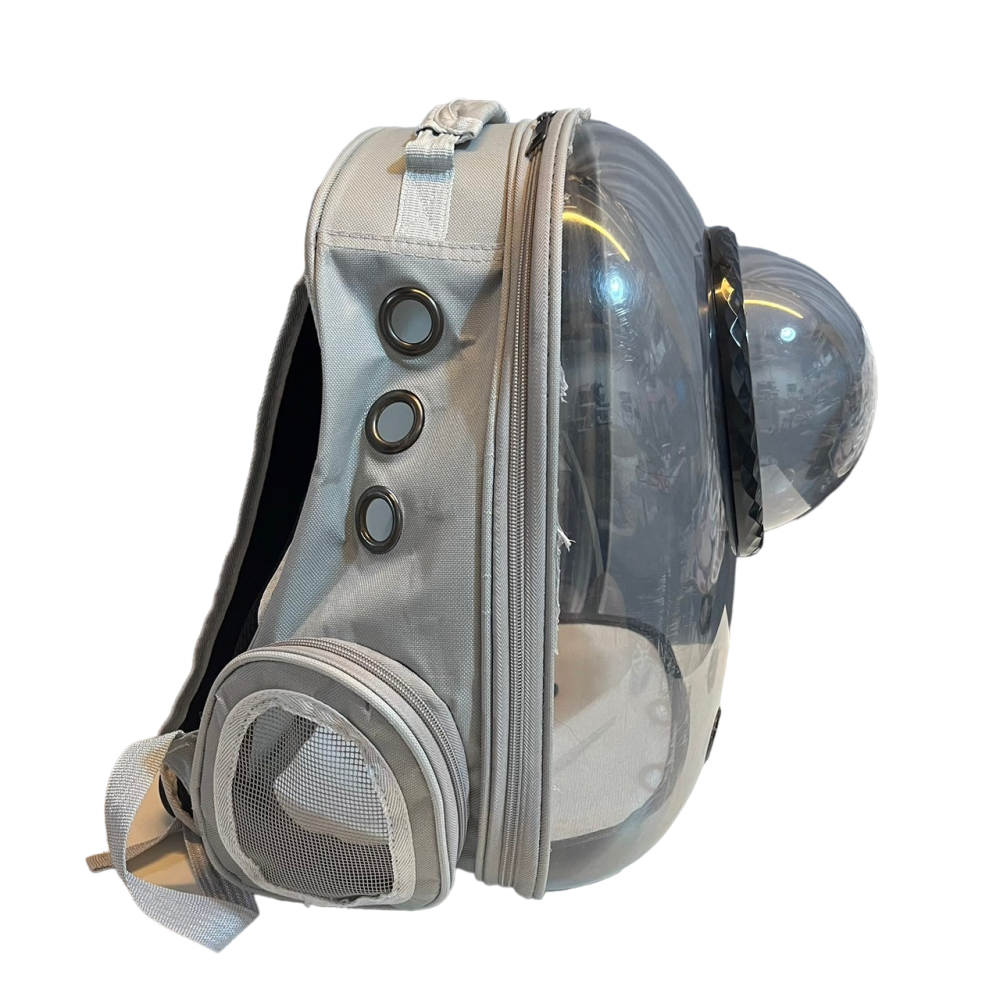 ❮二手❯ 美國 dimension 3D全視野透氣太空艙寵物背包 側邊開口設計 堅硬外殼搭車不怕擠壓 不易變形 布料提手-細節圖5