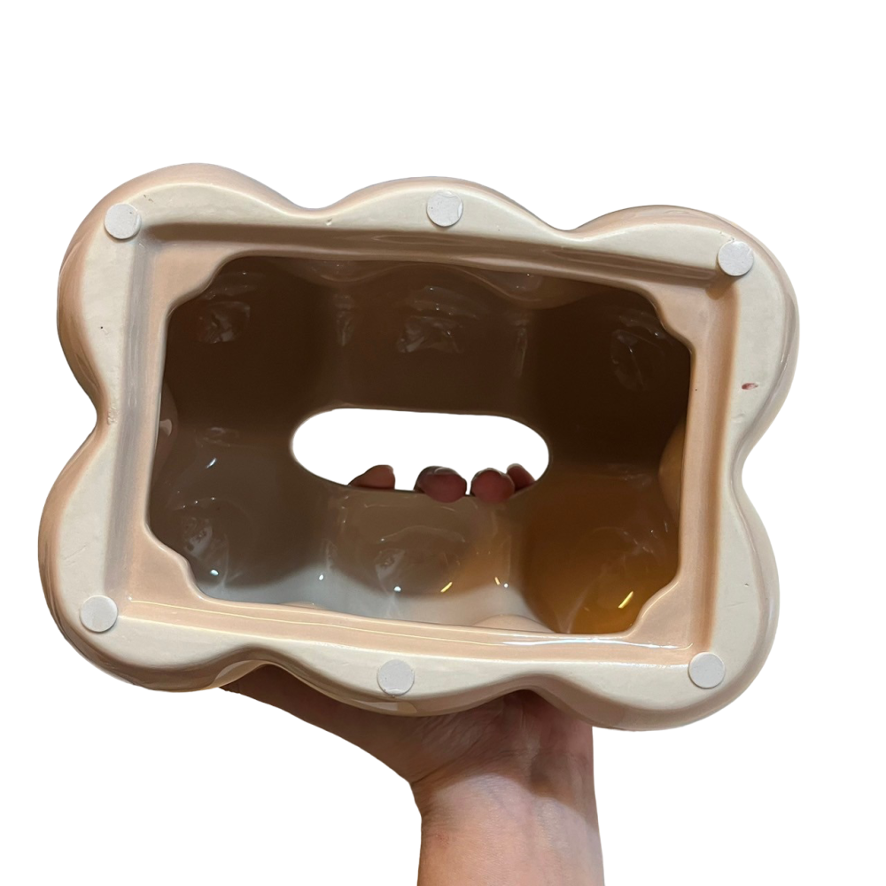 ❮全新❯ Nordic 陶瓷現代風客廳桌面泡泡面紙盒 家飾北歐辦公桌面紙巾盒 藝術美學桌上餐巾收納裝飾收納盒 衛生紙盒-細節圖5