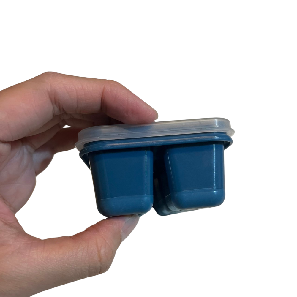 ❮近新❯ Fili 6格 附蓋 可堆疊迷你矽膠底製冰盒 好脫膜 小冰箱適用 冰磚 果汁 咖啡 冰塊盒-細節圖6