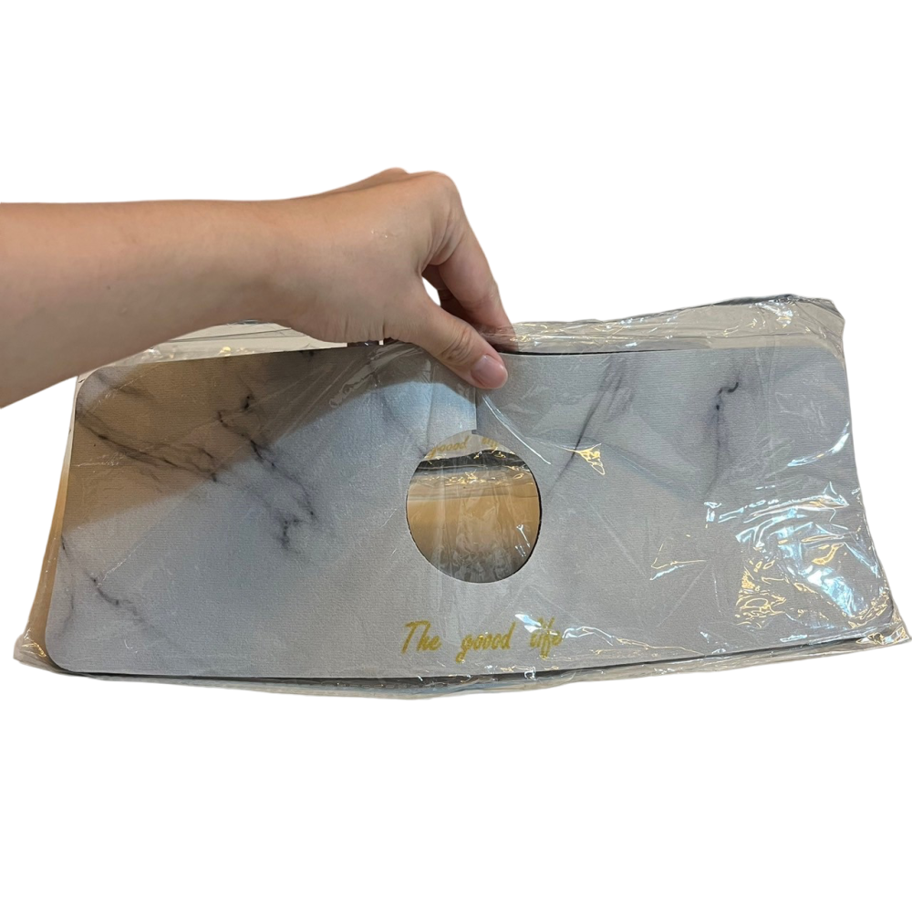 ❮全新❯ The goood life 大理石紋水龍頭硅藻土吸水墊 環繞式吸水設計墊 超強吸水性 橡膠背襯-細節圖2