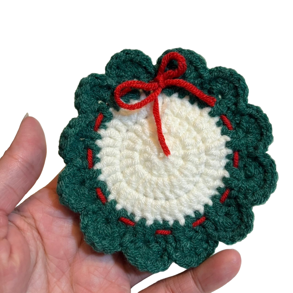 ❮全新❯ Xmas 聖誕杯墊 Christmas 鉤織手作杯墊 馬克杯墊子 防水漬 水杯墊 X-mas 交換禮物-細節圖3