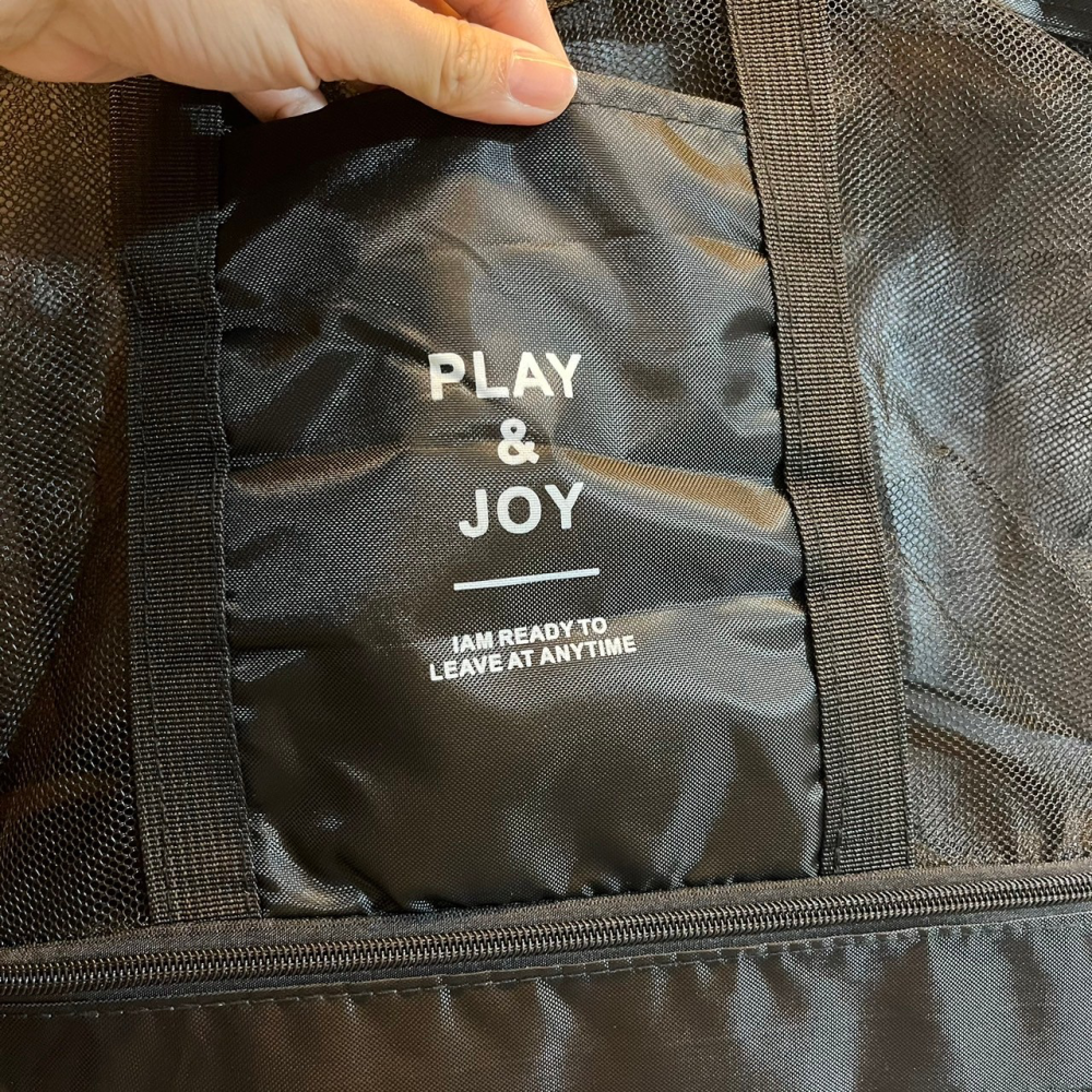 ❮近新❯ PLAY ＆ JOY 網格保冷肩背托特包 雙層收納包 保冷保暖 網格收納 大容量收納袋 野餐袋 購物袋-細節圖2