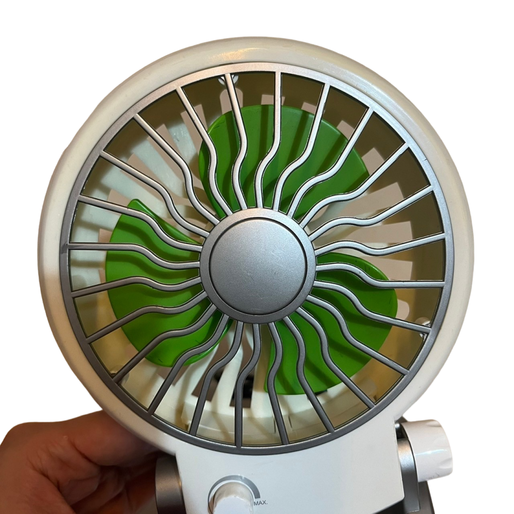 ❮二手❯ Bordvifte 可調式USB 小型電風扇 綠色 電扇主機 底座 電線 手持風扇 桌面風扇 小電風扇-細節圖2
