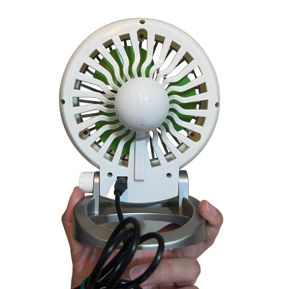 ❮二手❯ Bordvifte 可調式USB 小型電風扇 綠色 電扇主機 底座 電線 手持風扇 桌面風扇 小電風扇-細節圖5