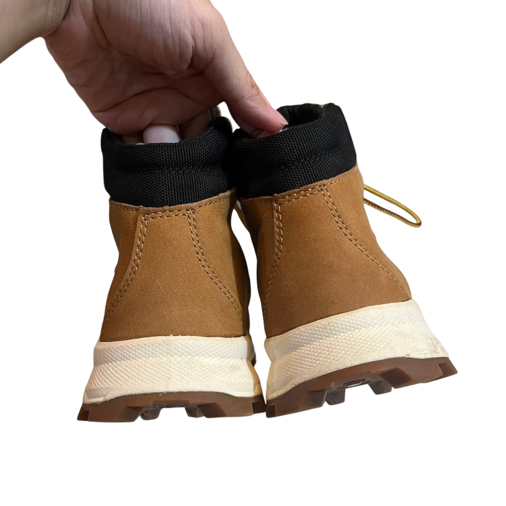 ❮近新❯ 美國 Timberland 短筒靴 棕色正絨面革 適合腳長23.5-24cm 布魯克林徒步旅行者 輕量網眼襯-細節圖4