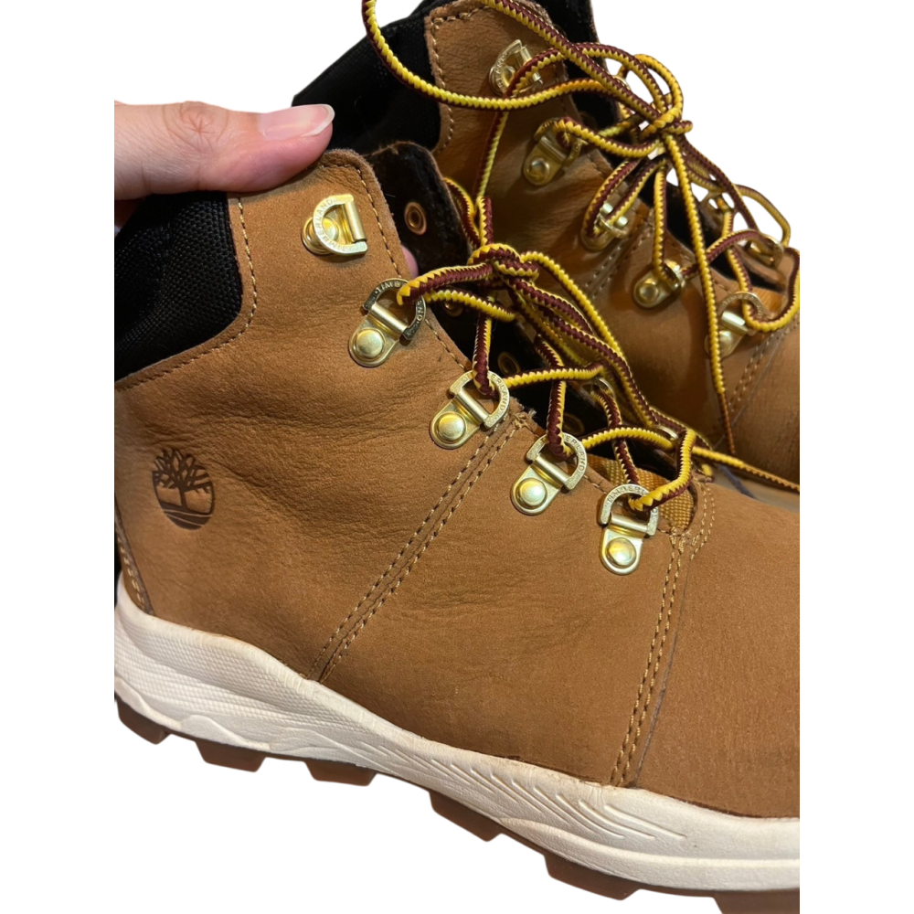 ❮近新❯ 美國 Timberland 短筒靴 棕色正絨面革 適合腳長23.5-24cm 布魯克林徒步旅行者 輕量網眼襯-細節圖9