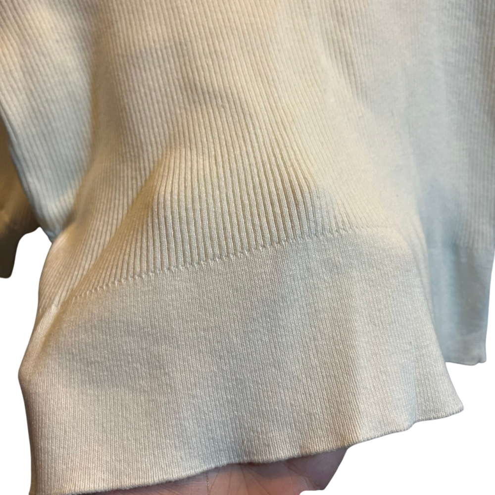 ❮近新❯ 日本 An MILLE 針織毛衣 法式氣質款 花邊燈籠袖 針織毛衣 針織上衣 專櫃正品 泡泡袖設計感純色內搭-細節圖4