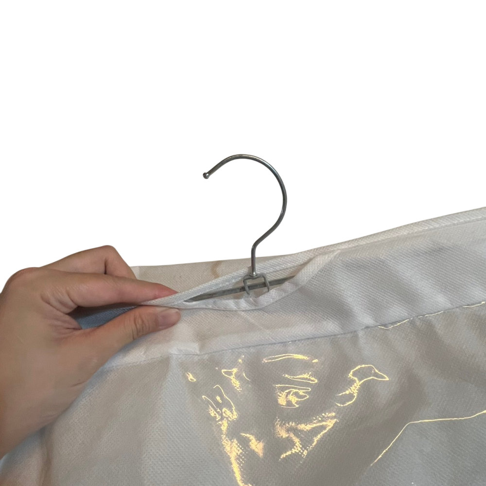 ❮近新❯ DHL 6口多功能懸掛式手提包收納袋 衣櫃 衣櫃 透明收納袋 門牆 廚房 雜物 鞋袋 附衣架 可懸掛於衣櫥-細節圖5