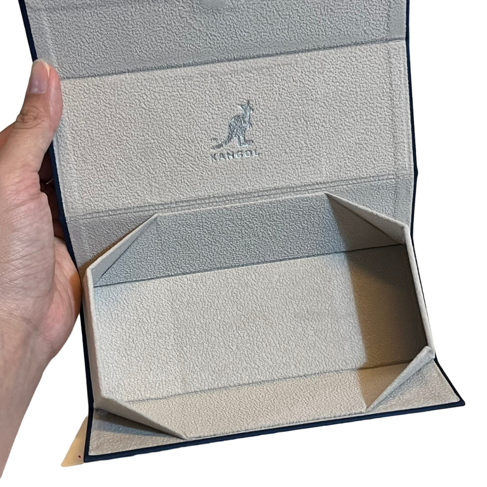 ❮近新❯ 英國 KANGOL KL824 C8 專用眼鏡盒 折疊眼鏡盒 眼鏡布 原廠正版 倫敦實體門市購買-細節圖2