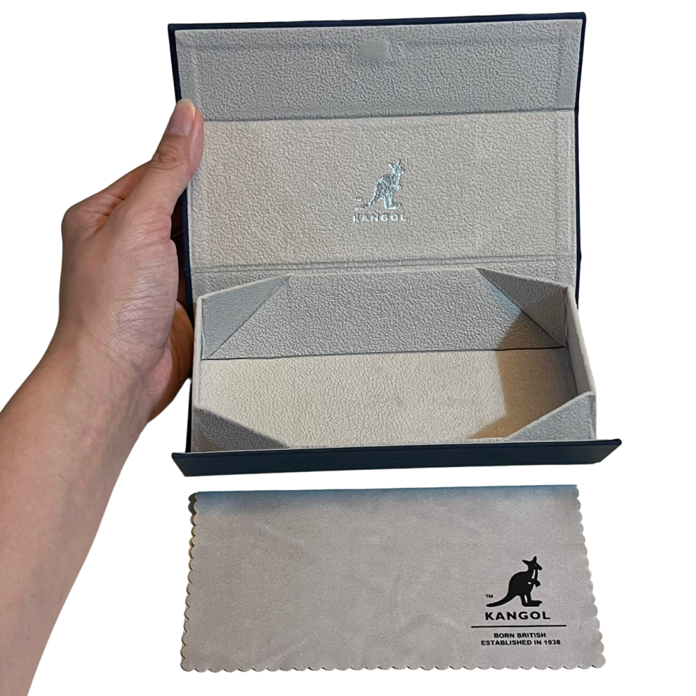 ❮近新❯ 英國 KANGOL KL824 C8 專用眼鏡盒 折疊眼鏡盒 眼鏡布 原廠正版 倫敦實體門市購買-細節圖6