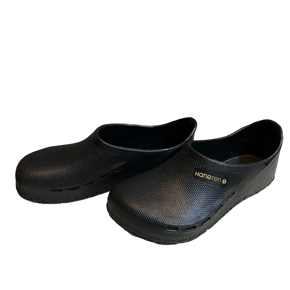 ❮近新❯ 美國 Hang Ten 一體成型廚師鞋 鞋頭包覆 27號 透氣 可拆鞋墊 止滑 耐磨大底 8688黑-細節圖7