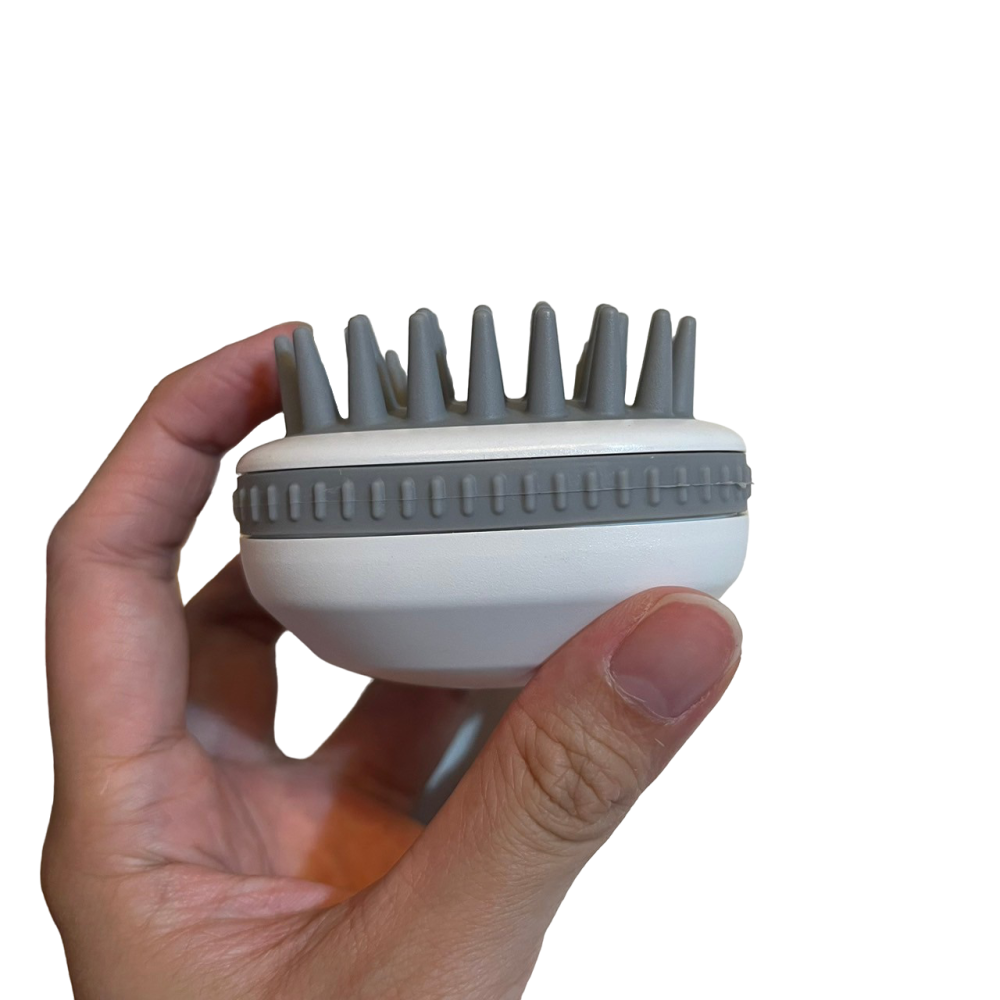 ❮近新❯ FunnyBuy 趣買 矽膠氣墊按摩洗頭刷 氣壓式頭皮按摩刷 軟式按摩刷 洗頭刷 頭皮按摩梳 SPA洗髮按摩梳-細節圖3