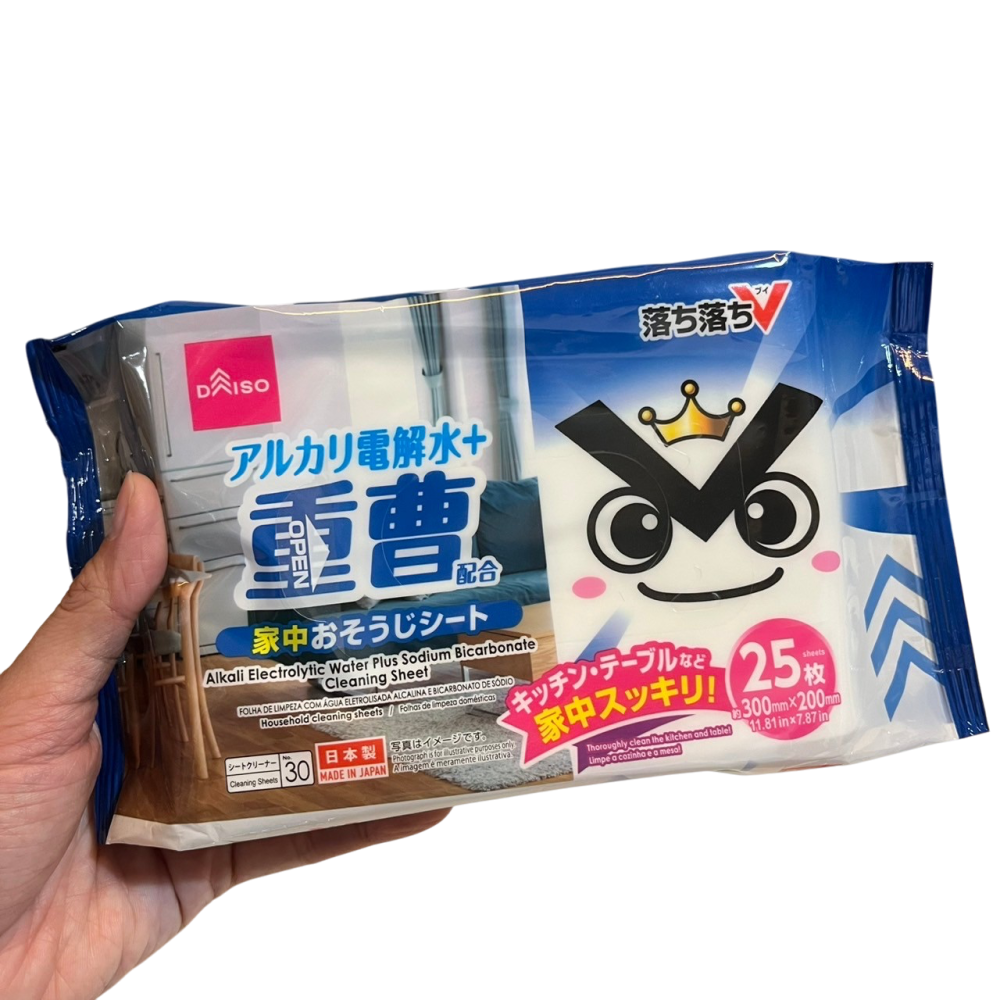 ❮全新❯ 日本 DAISO 大創 電解水 重曹 家用清潔濕紙巾 25枚入 OchiV清潔系列 電解水 清潔液噴霧-細節圖2