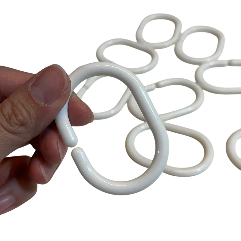 ❮全新❯ 美國 shower ring C型 浴簾圈 掛鈎浴簾環窗簾掛鈎式塑料吊環圈窗簾扣子宿捨床簾環-細節圖4