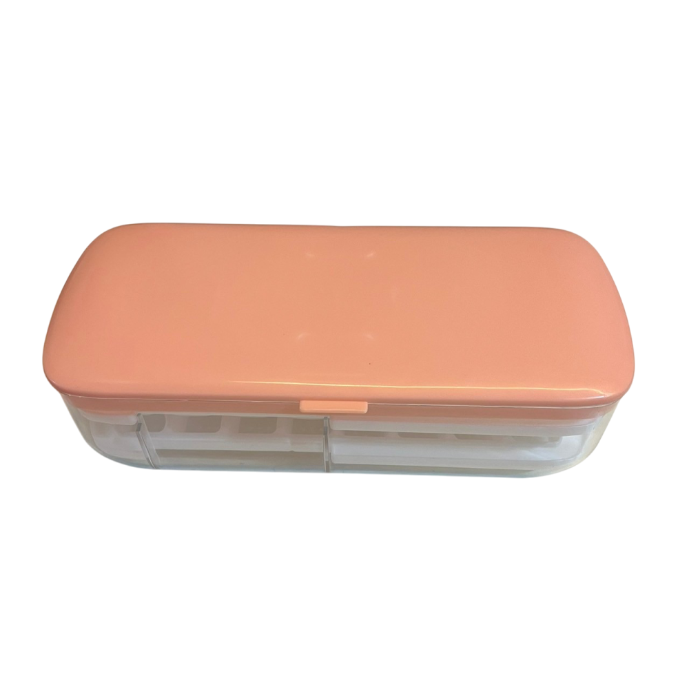 ❮近新❯ 易家居 快速取冰矽膠雙層製冰盒 雙層 矽膠製冰盒 快速取冰 一按一壓 輕鬆取冰 快速製冰取冰神器-細節圖2