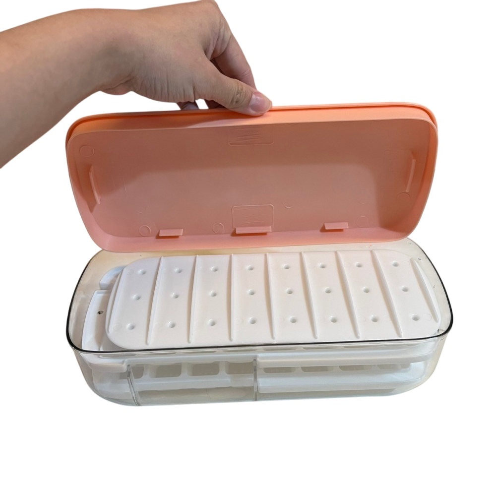 ❮近新❯ 易家居 快速取冰矽膠雙層製冰盒 雙層 矽膠製冰盒 快速取冰 一按一壓 輕鬆取冰 快速製冰取冰神器-細節圖3