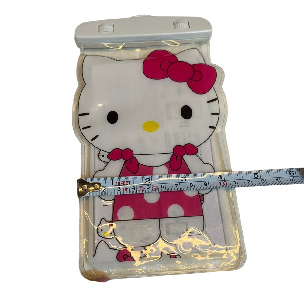 ❮二手❯ 日本 Hello Kitty 防水手機袋 防水袋 防水套 附 繩子 三麗鷗 KT 凱蒂貓 正版 外送員手機防水-細節圖4