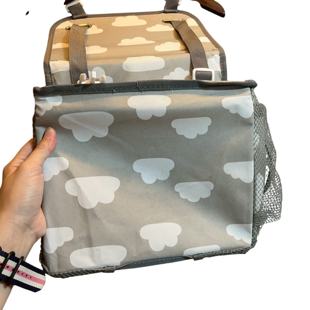 ❮二手❯ Baby 嬰兒床收納袋 尿布收納袋 尿片袋 大容量加厚 支撐嬰兒床床頭收納掛袋 寶寶嬰兒床置物袋床邊置物袋-細節圖4